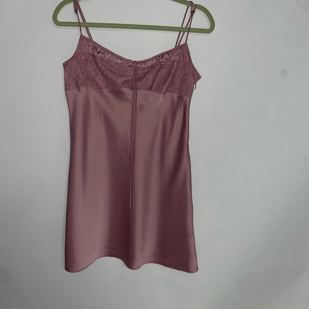 Elegant Mauve Satin Slip Dress